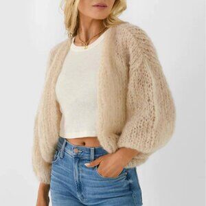 Maiami- Mohair Big Bomber Cardigan- Cream